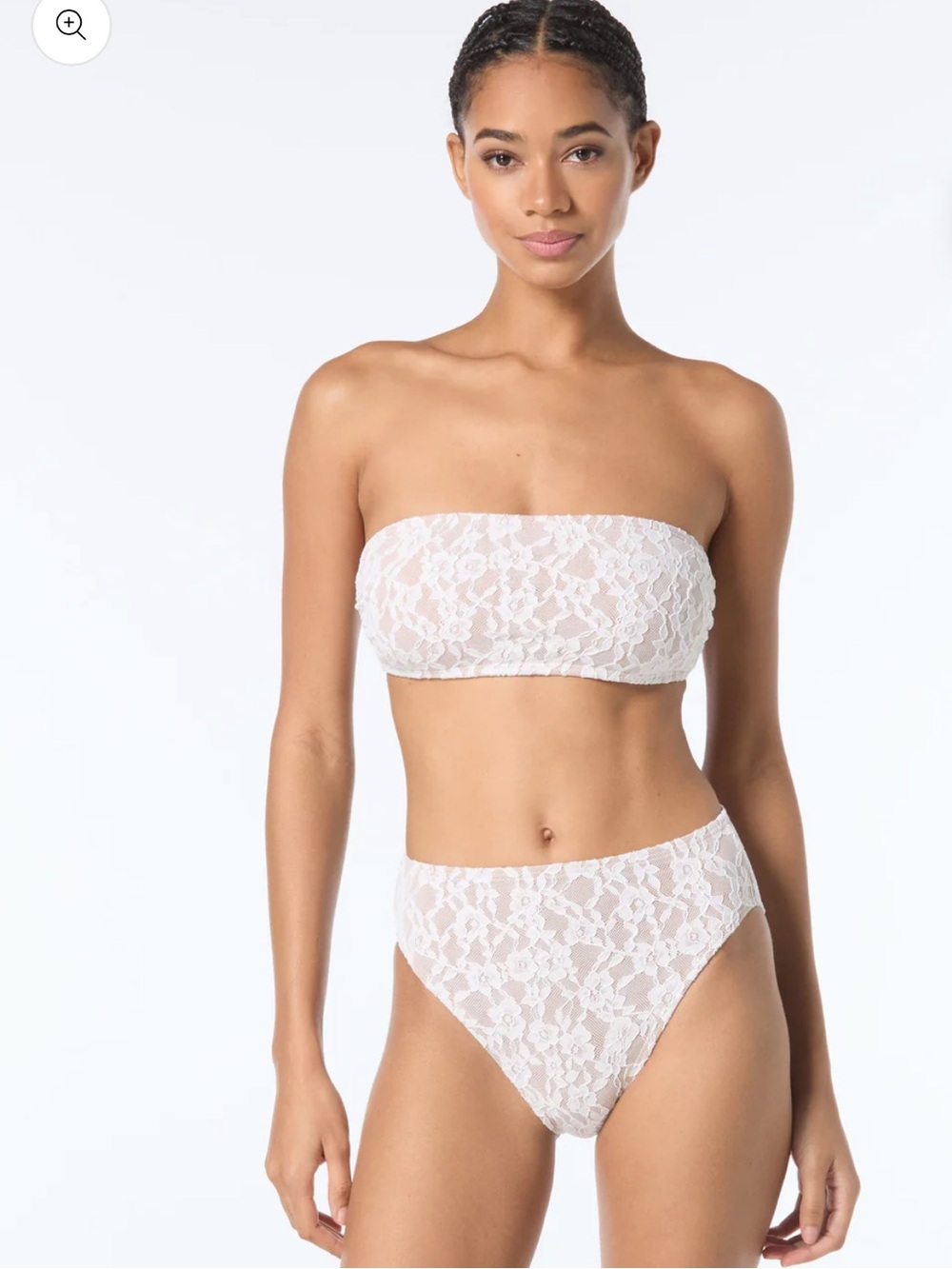 Michael Kors White Lace Bandeau Bikini Set NWT sz S